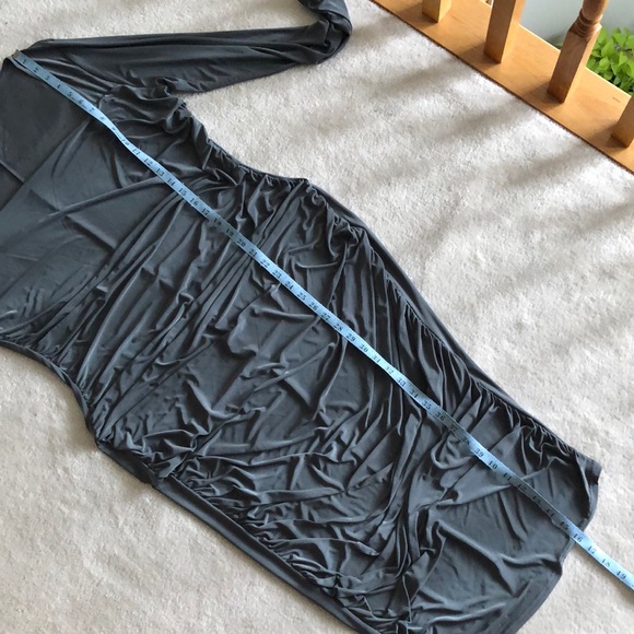 NWOT Boohoo Ruched Gunmetal midi dress - Picture 7 of 10